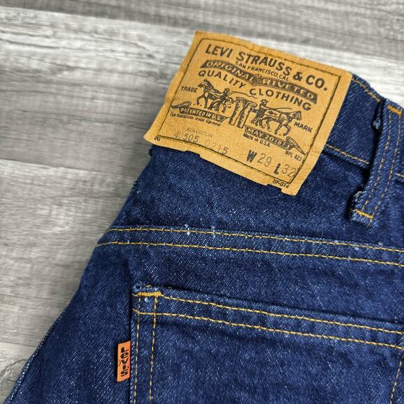 28.5” Waist Vintage Levi’s Jeans 40505 2015 Dark Wash Orange Tab Straight Leg - Picture 6 of 9